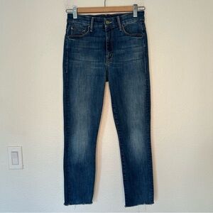 Mother High Waisted Looker Ankle Fray jeans Not Rough Enough 26